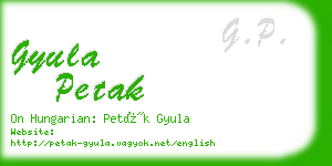 gyula petak business card